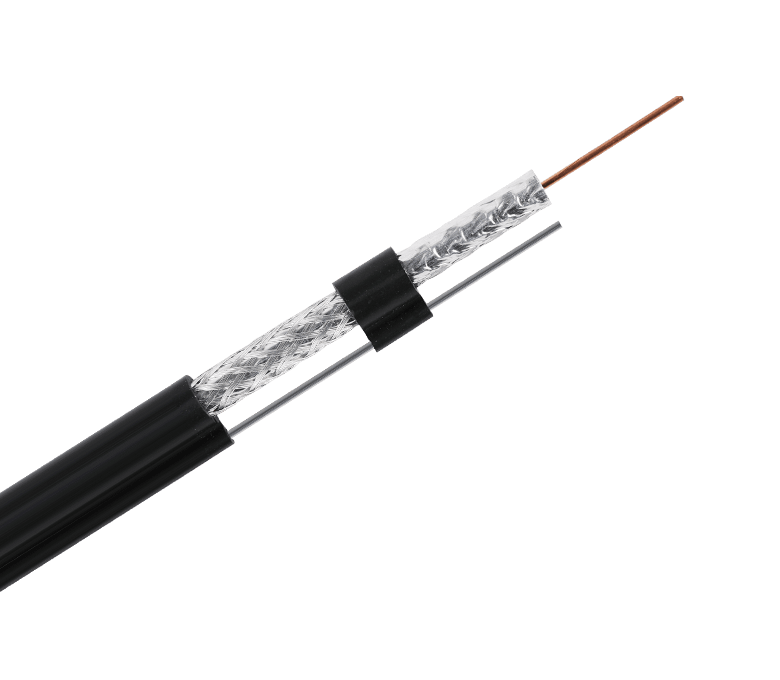 75-Ohm-Standardkoaxialkabel der RG6M-Serie – Einzelband und Geflecht mit Messenger